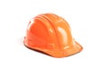 Orange construction helmet. 3d rendering on white background