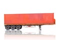 Orange container stack on cargo trailer truck Royalty Free Stock Photo