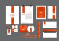 Orange corporate identity template for your business Royalty Free Stock Photo