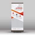 Orange Corporate Roll Up Banner, Standee, Pull Up, Pop Up Banner Template Design for Advertising and Business Purpose