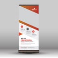 Orange Corporate Roll Up Banner, Standee, Pull Up, Pop Up Banner Template Design for Advertising and Business Purpose