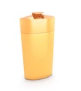 Orange cosmetic packaging, plastic shampoo or shower gel bottle Royalty Free Stock Photo