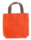 Orange cotton bag isolated