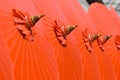 Orange cotton umbrellas in Thailand