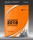 Orange Cover Desk calendar 2018 year Layout template vector, Size 6x8 inch vertical Royalty Free Stock Photo