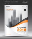 Orange Cover Desk calendar 2018 year Layout template vector, Size 6x8 inch vertical Royalty Free Stock Photo