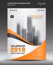 Orange Cover Desk calendar 2018 year Layout template vector, Size 6x8 inch vertical Royalty Free Stock Photo