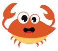Orange crab in the sea vector or color illustration