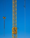 Crane stand with ropes upright, blue sky