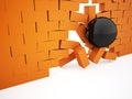 Orange crash brick wall