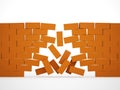 Orange crashed brick