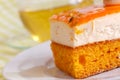 Orange cream cake with cream