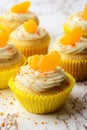 Orange cream cupcake with peel