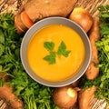 Orange creamy yams soup