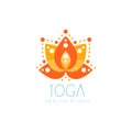 Orange creative yoga lotus logo Royalty Free Stock Photo