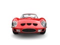 Orange crimson stunning vintage race car - front view Royalty Free Stock Photo