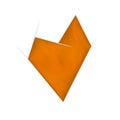 Orange crooked abstract heart with waving effect