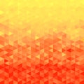 Orange crystal background. Triangle pattern. Orange background.