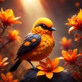 Orange crystal little bird