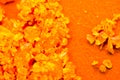 Orange crystals. Abstract background. Macro. Blur Royalty Free Stock Photo