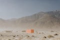 Orange cube in the Californian desert