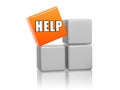 Orange cube with text help on boxes Royalty Free Stock Photo