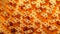 Orange cubes with holes. 3D rendering illustration. Royalty Free Stock Photo