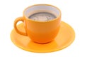 Orange cup and saucer Royalty Free Stock Photo