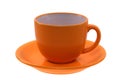 Orange cup and saucer Royalty Free Stock Photo