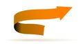Orange curved arrow
