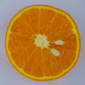 Orange. orange cut in half close-up. Royalty Free Stock Photo