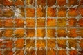 Orange 3D abstract visualization. The decorative colourful background. Close up photo