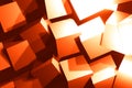 Orange 3d cubes abstract rendering background Royalty Free Stock Photo