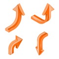 Orange 3d isometric arrows