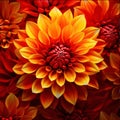 Orange dahlia flower. Close-up photo. Flowering flowers, a symbol of spring, new life Royalty Free Stock Photo