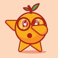 Cute orange mascot do dubbing pose isolated vector illustration in flat style