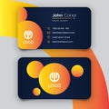 Orange and dark blue modern business card template design Royalty Free Stock Photo