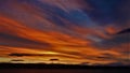 Orange and dark blue sunset sky Royalty Free Stock Photo