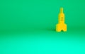 Orange Dart arrow icon isolated on green background. Minimalism concept. 3d illustration 3D render