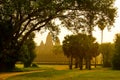 Orange dawn sunrise at Angkor Wat Temple in Cambodia. Siem reap city Royalty Free Stock Photo