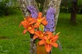 Daylily Orange and Purple Butterfly Bouquet 02