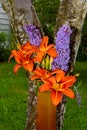 Daylily Orange and Purple Butterfly Bouquet 09