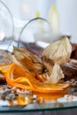 Orange decoration on plate