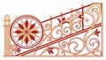 Orange Decorative Railing Pattern Vector Art, vector design Generative AI Royalty Free Stock Photo