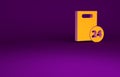 Orange Delivery with cardboard boxes icon isolated on purple background. Door to door delivery by courier. Minimalism