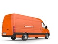Orange delivery van - rear view