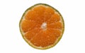 Orange detail cutting slice on white background Royalty Free Stock Photo