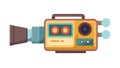 Orange Digital Camera or Projector, vector design Generative AI Royalty Free Stock Photo