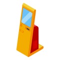 Orange digital kiosk icon isometric vector. Phone system Royalty Free Stock Photo