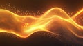 Orange digital wave flowing particles technology background Royalty Free Stock Photo